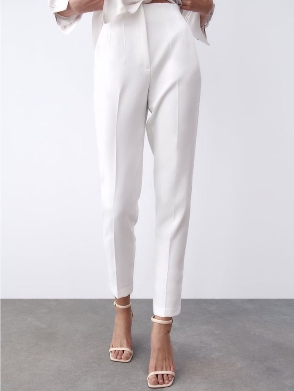 Zara Basic Trousers Cream Medium NWT
